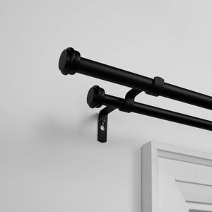 Black Double Curtain Rod